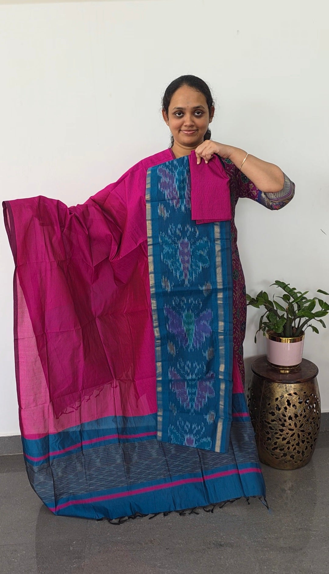 Pochampally sico set with ikkat damn - SD516