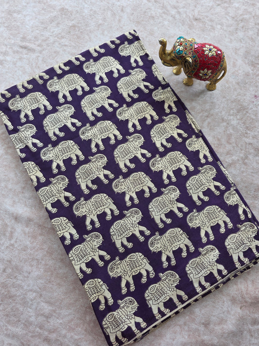 Pure silk kalamkari  running material (1 meter)- KM75