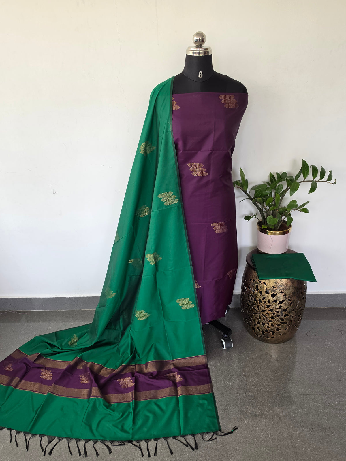 Borderless soft silk salwar set -GS109