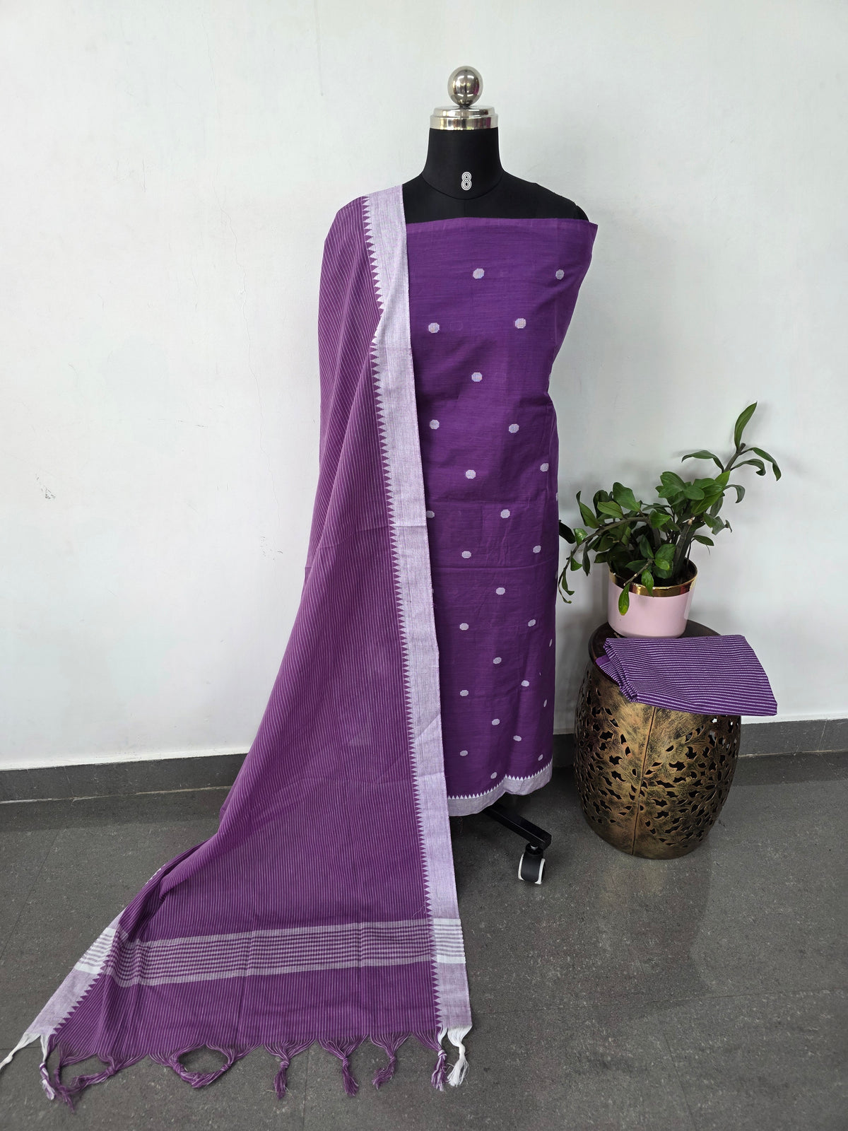 Temple border coin butta south cotton set - HA127