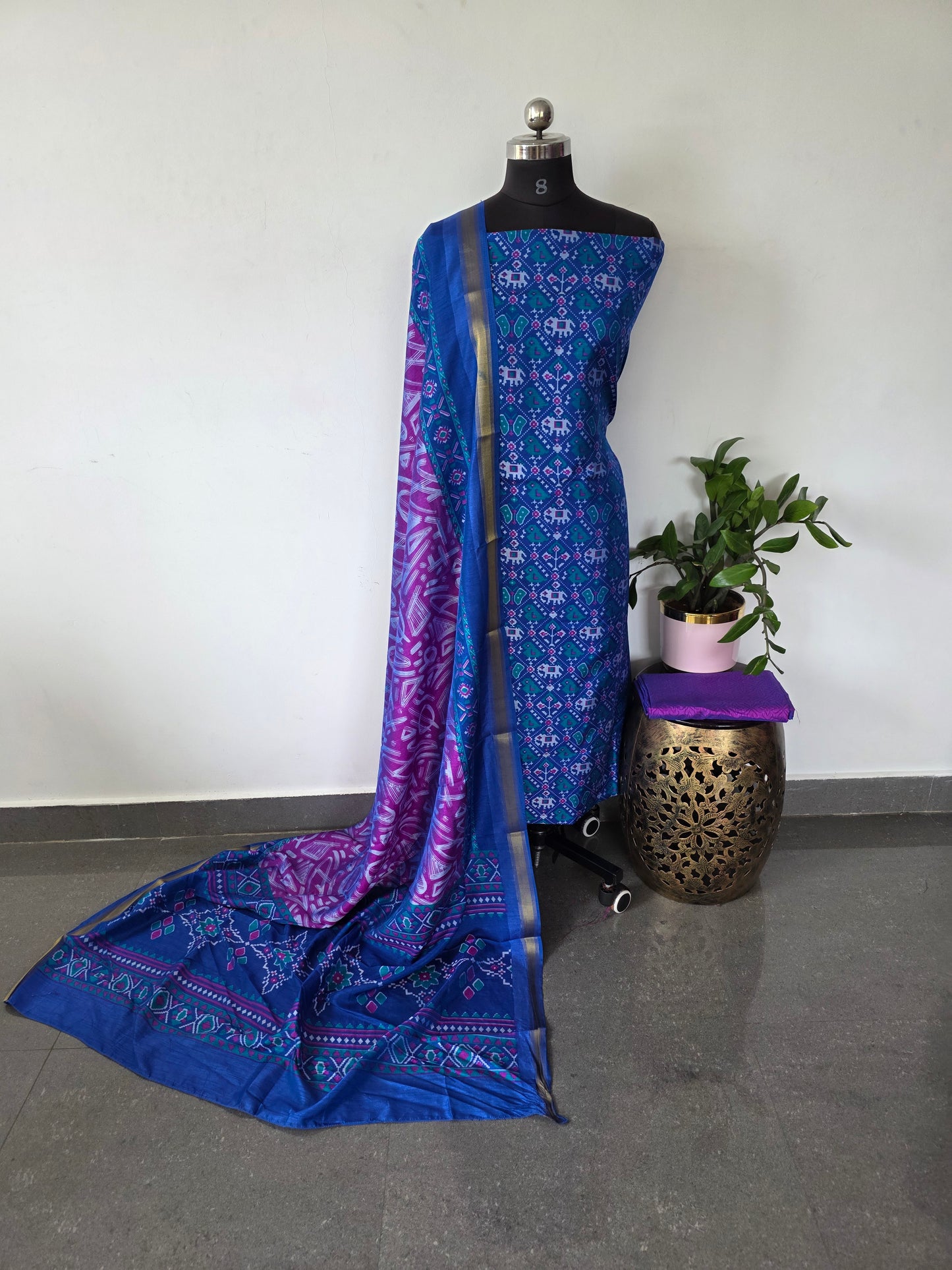 Premium semi Patola silk set - PK59