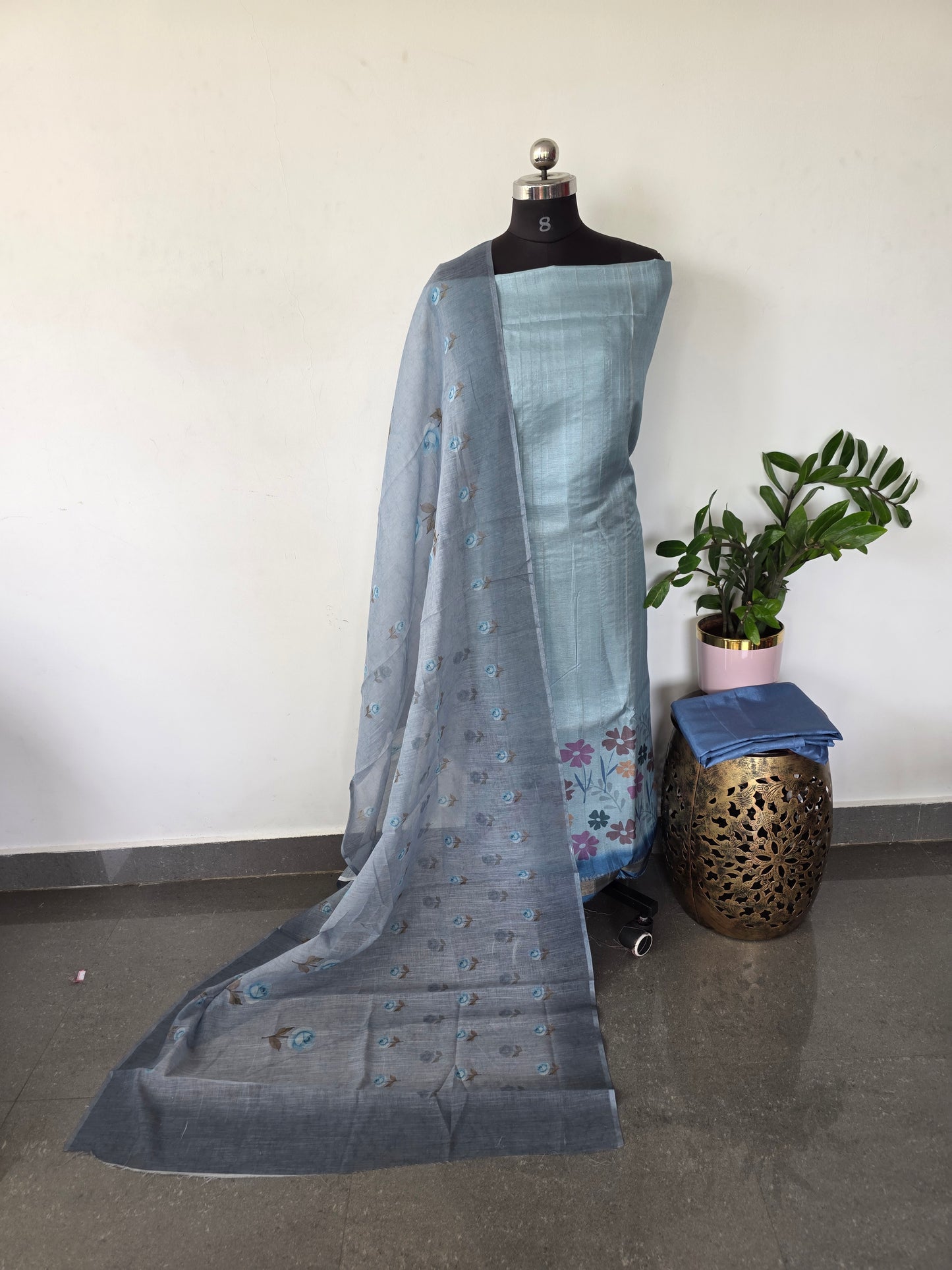 Fancy tussar silk set - CLA432
