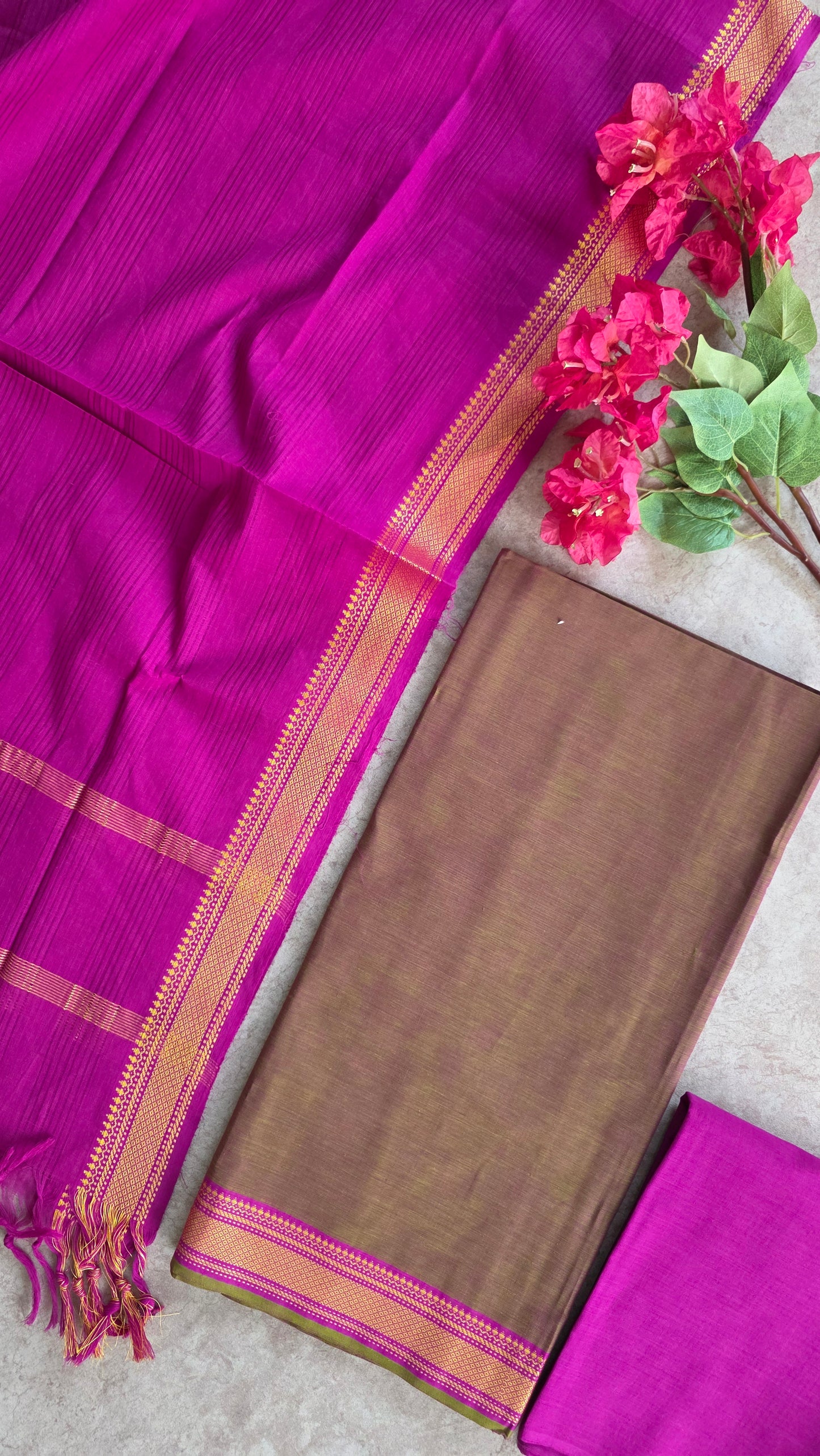 Pure handloom cotton with mangalagiri border - AA14
