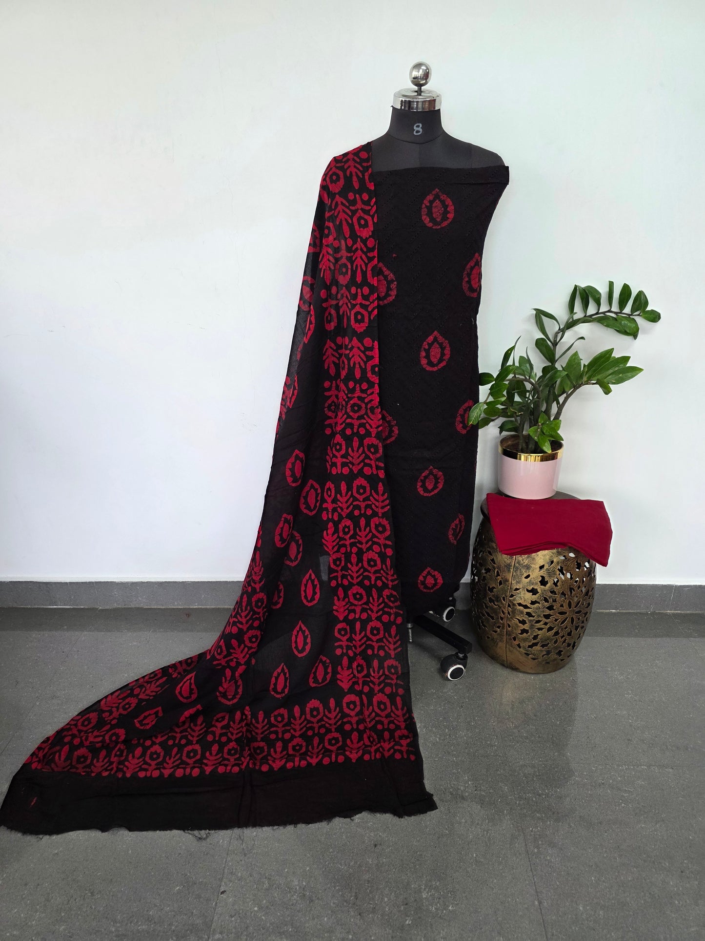 Hakoba batik cotton set (black) - BA401