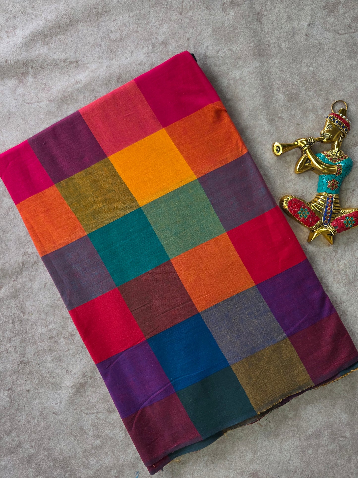 Madras kattam prewashed running material ( 0.5 mtrs ) (4 inches*4 inches) - MD75