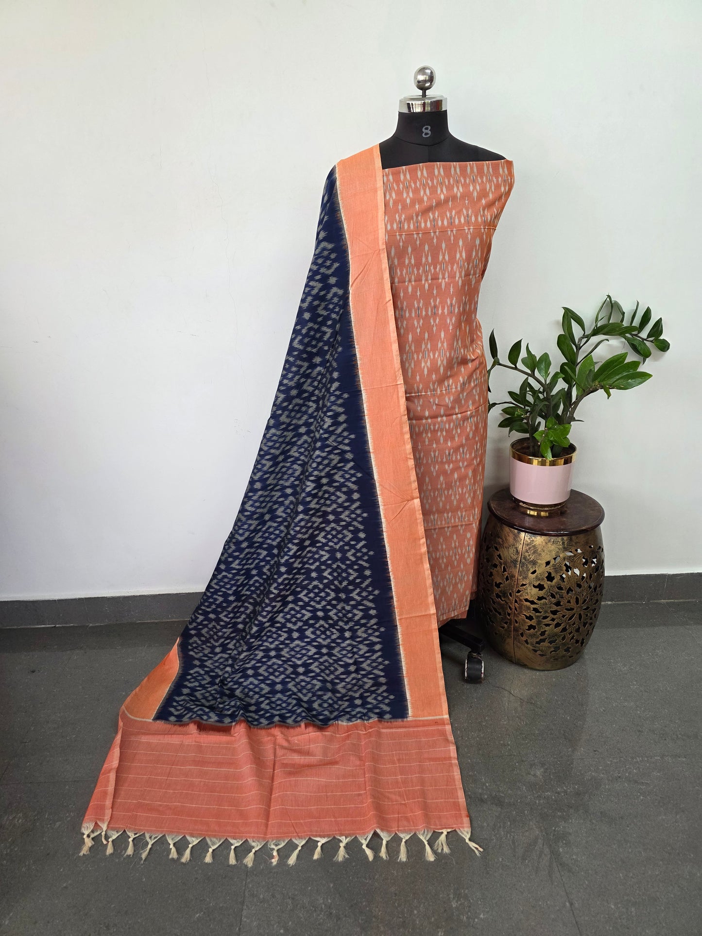 Handloom Mercerised ikkat cotton salwar set - KK196