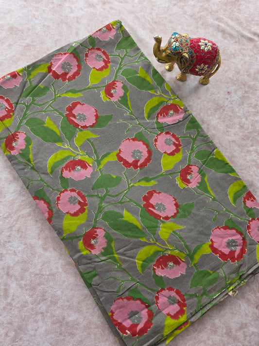 Pure kalamkari cotton running material (1 meter)- KM44