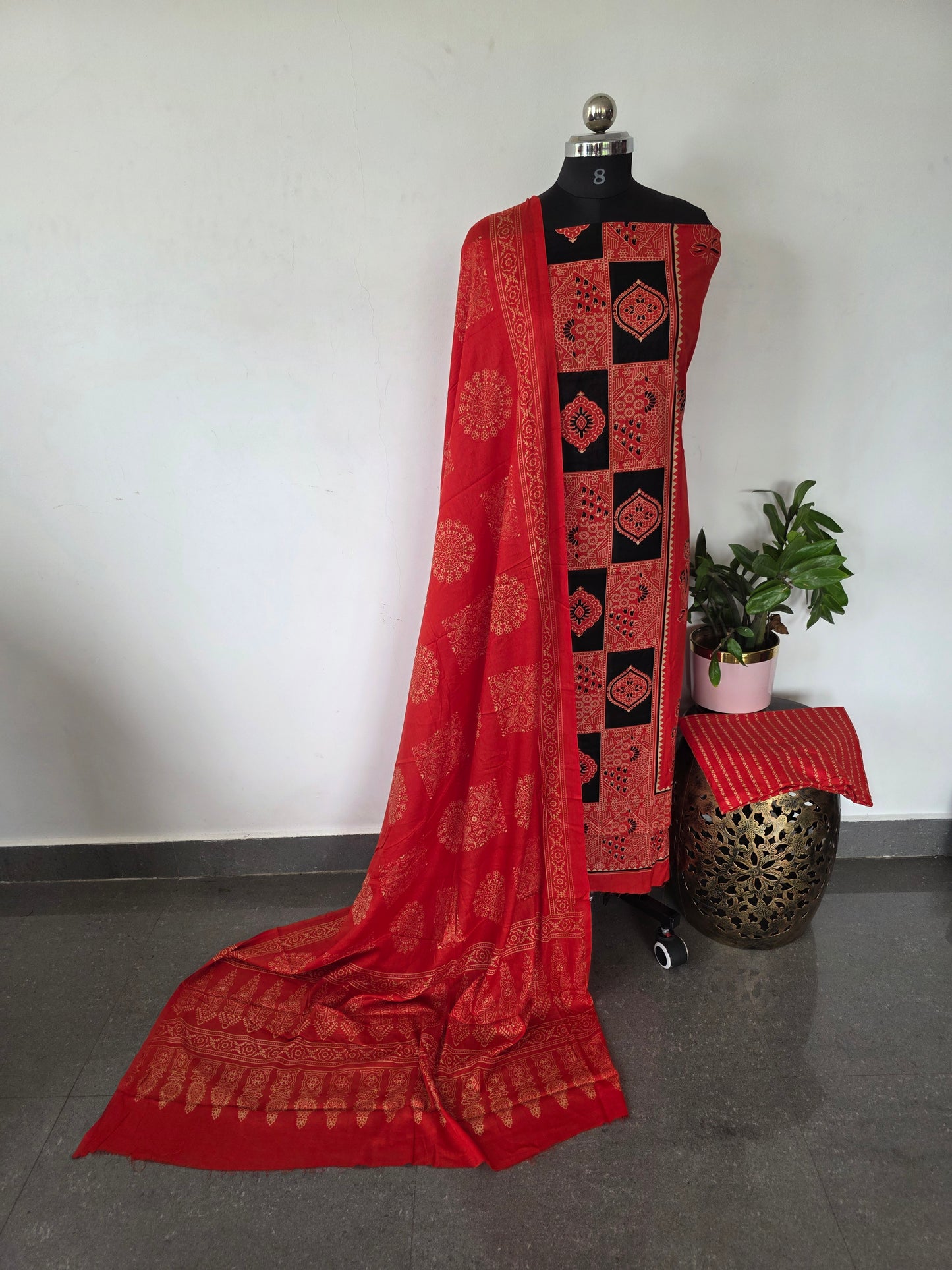 Ajrakh rayon salwar set - BA306