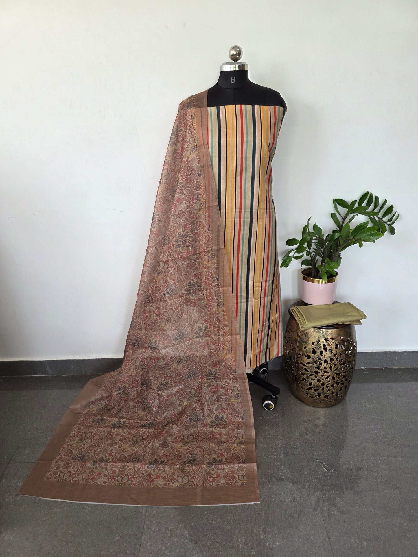 Fancy tussar silk set - CLA396