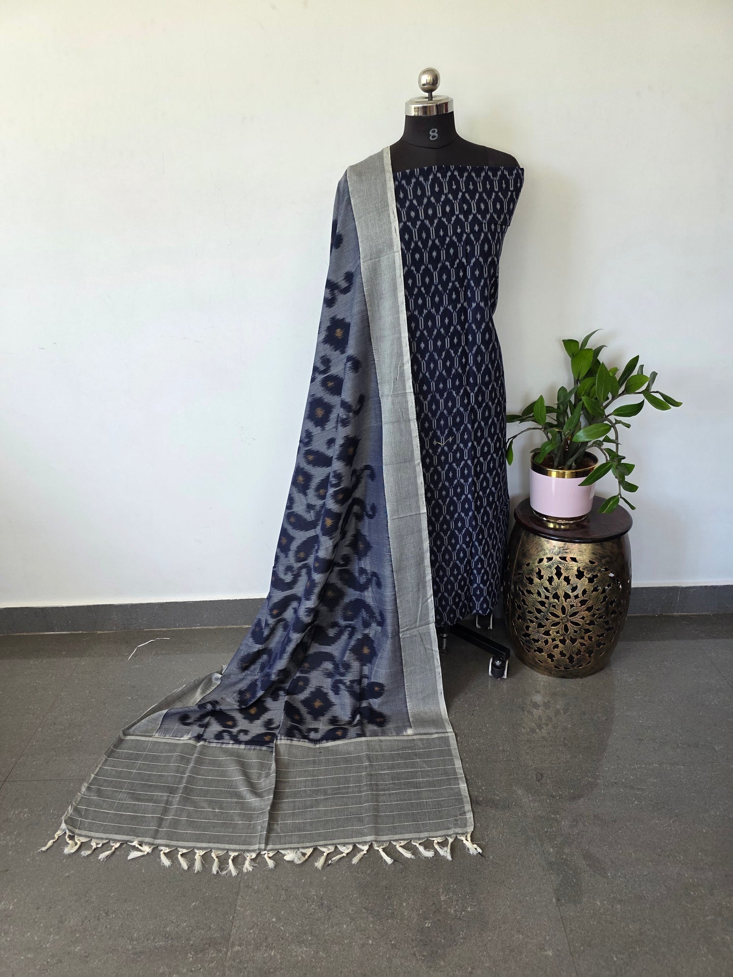 Handloom Mercerised ikkat cotton salwar set - KK104