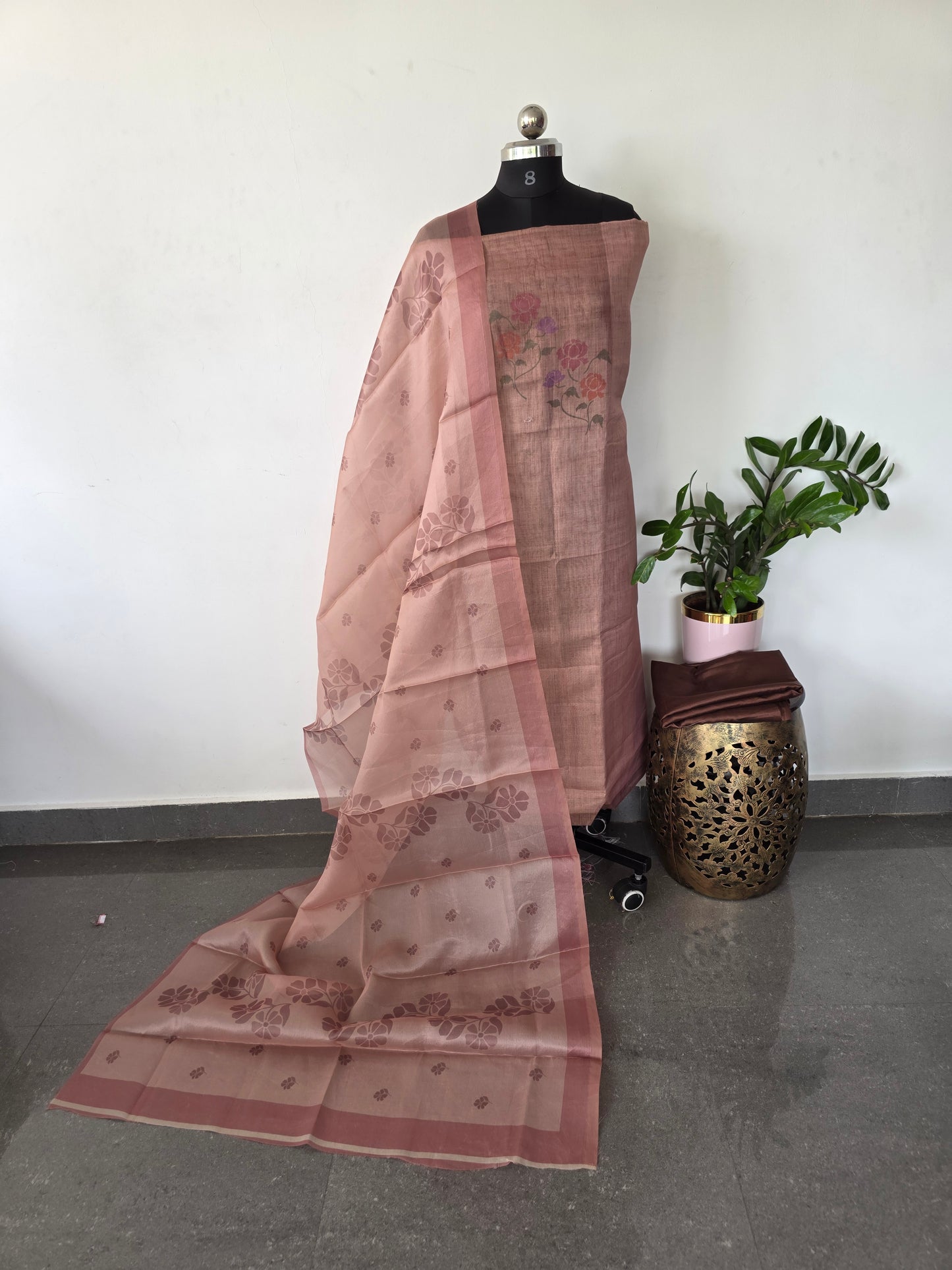 Fancy tussar silk set - CLA433
