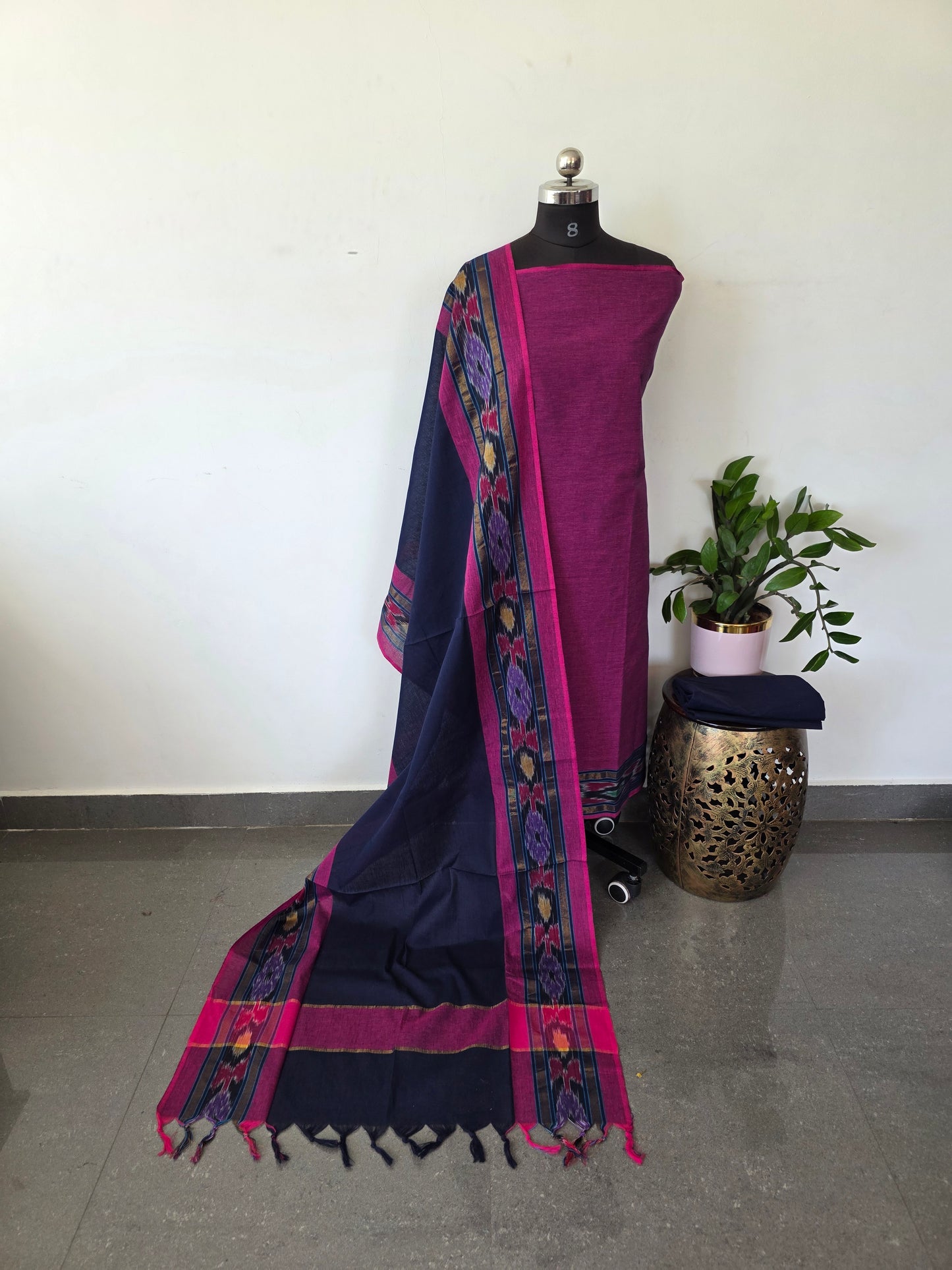 Pochampally border south cotton set- PCS24