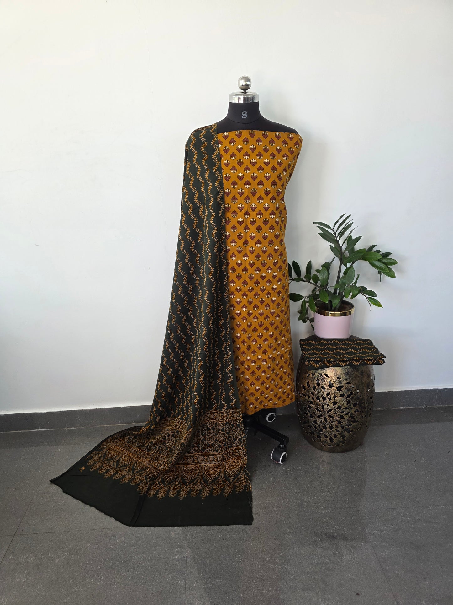 Heavy ajrakh cotton set - Gu9