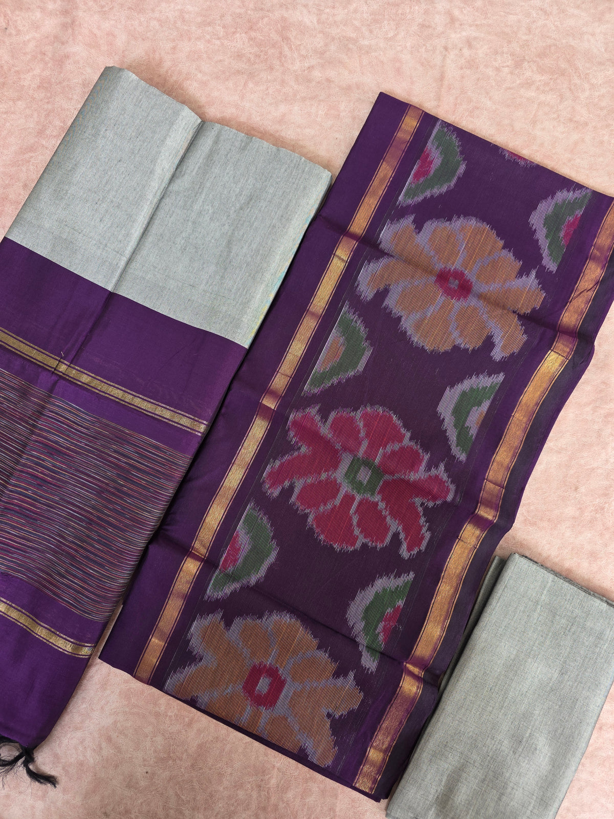 Pochampally sico set with ikkat damn - SD576