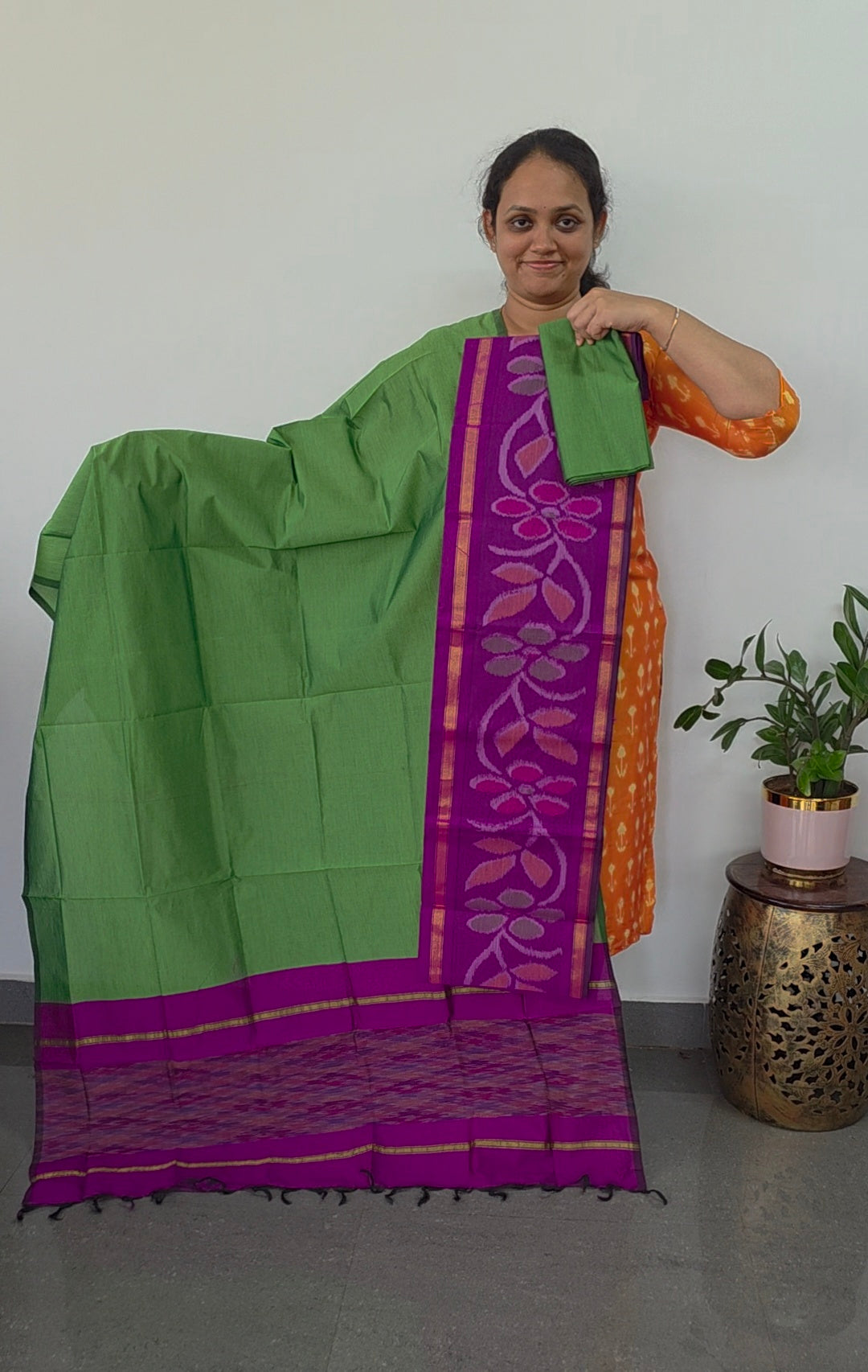 Pochampally sico set with ikkat damn- SZ289