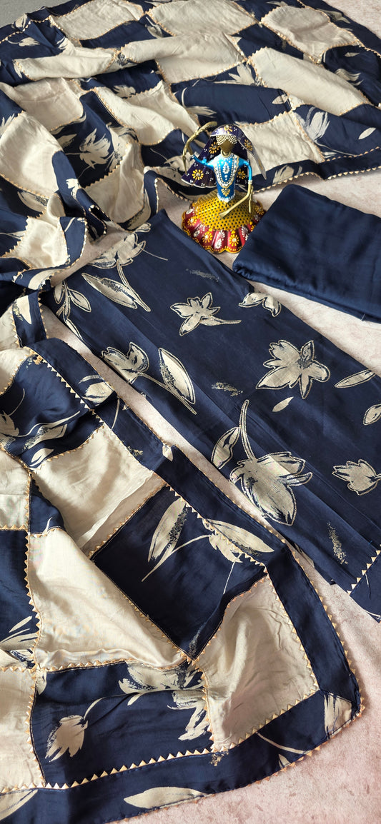 Premium fancy modal silk set- MF6 (blue)