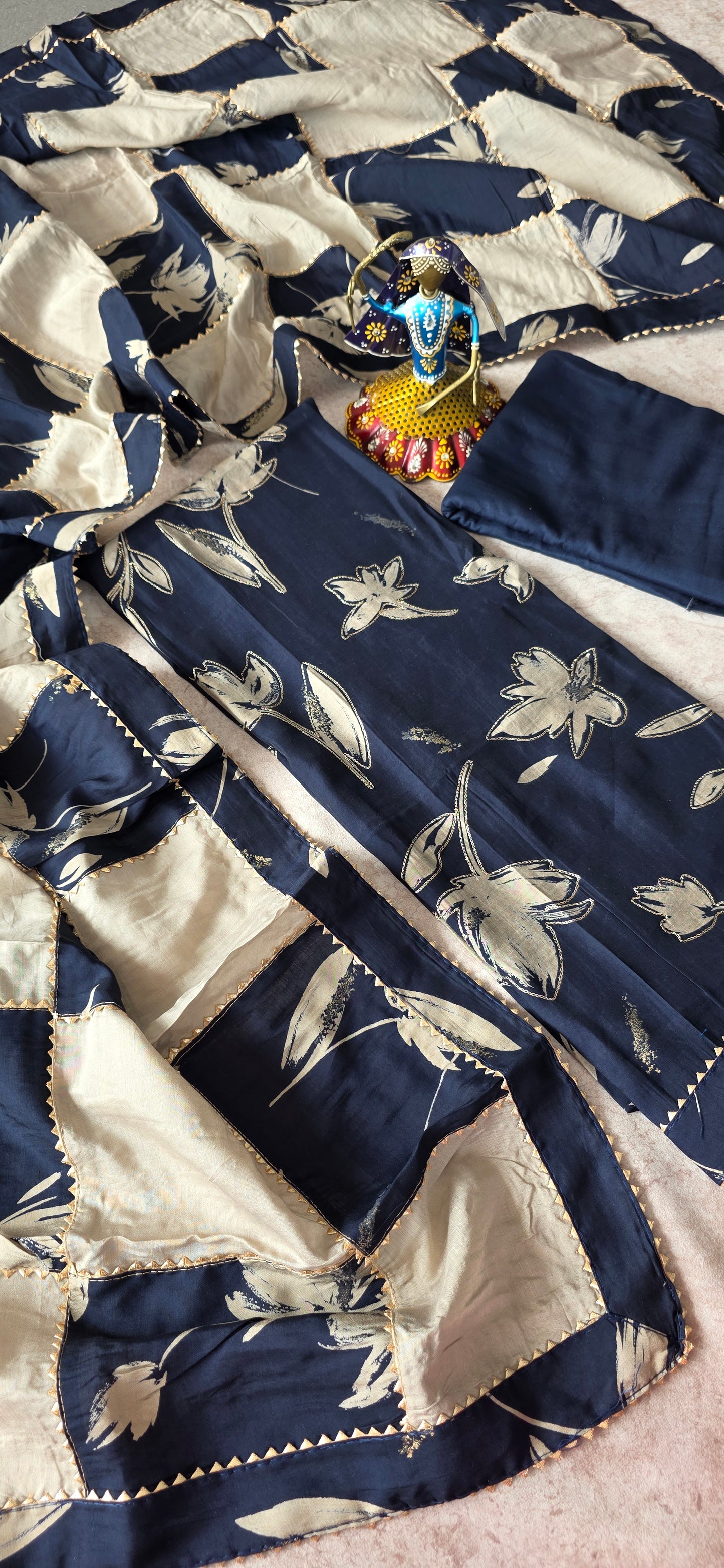 Premium fancy modal silk set- MF6 (blue)