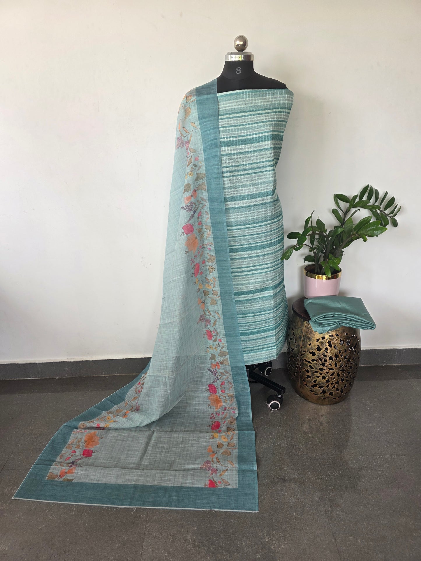 Fancy tussar silk set - CLA448