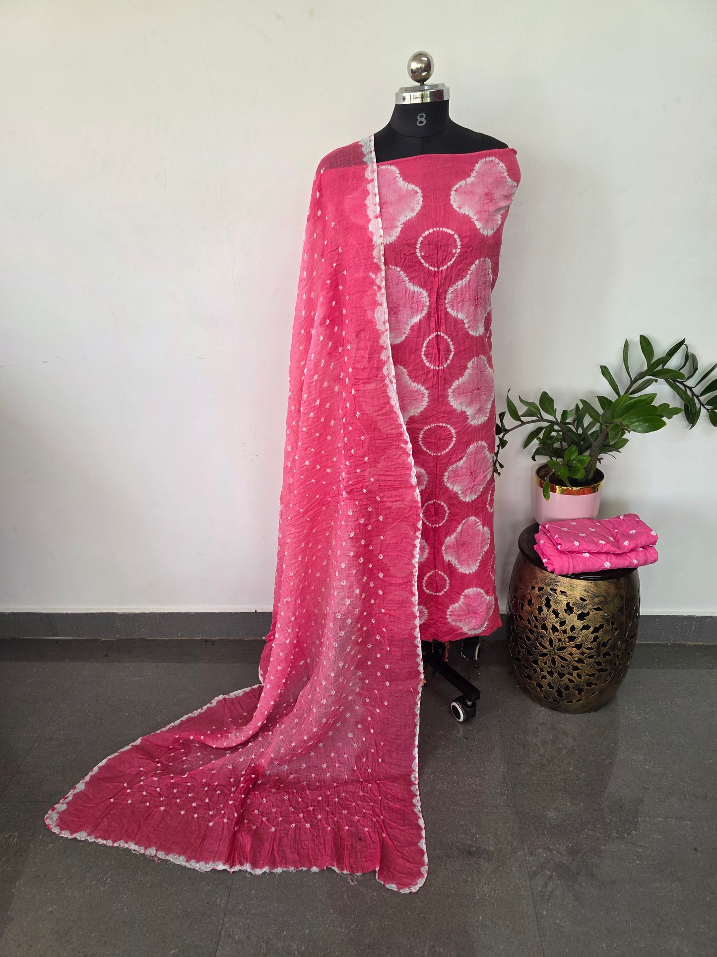 Handcrafted bandhani cotton salwar set - BN58