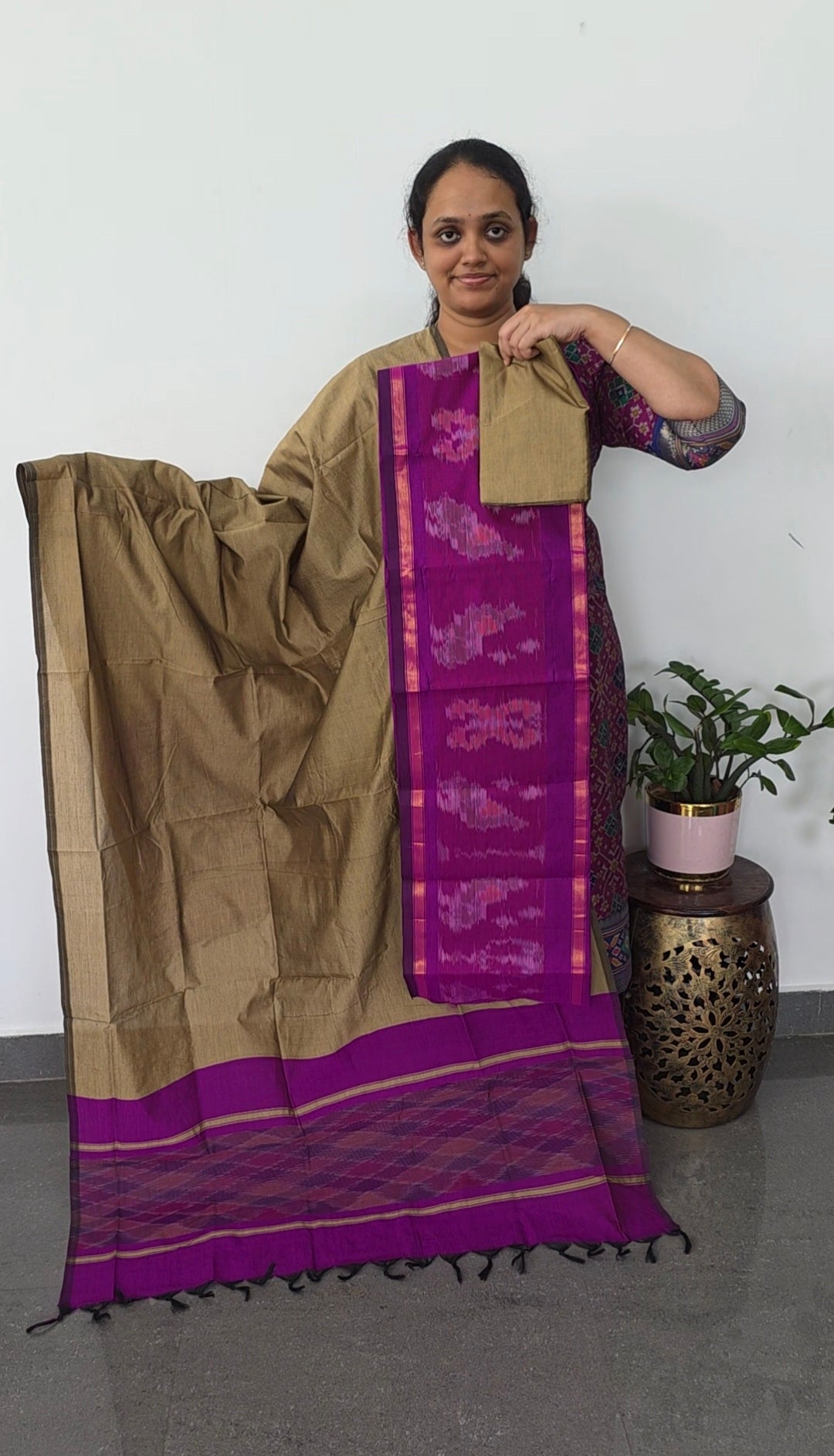 Pochampally sico set with ikkat damn - SD532