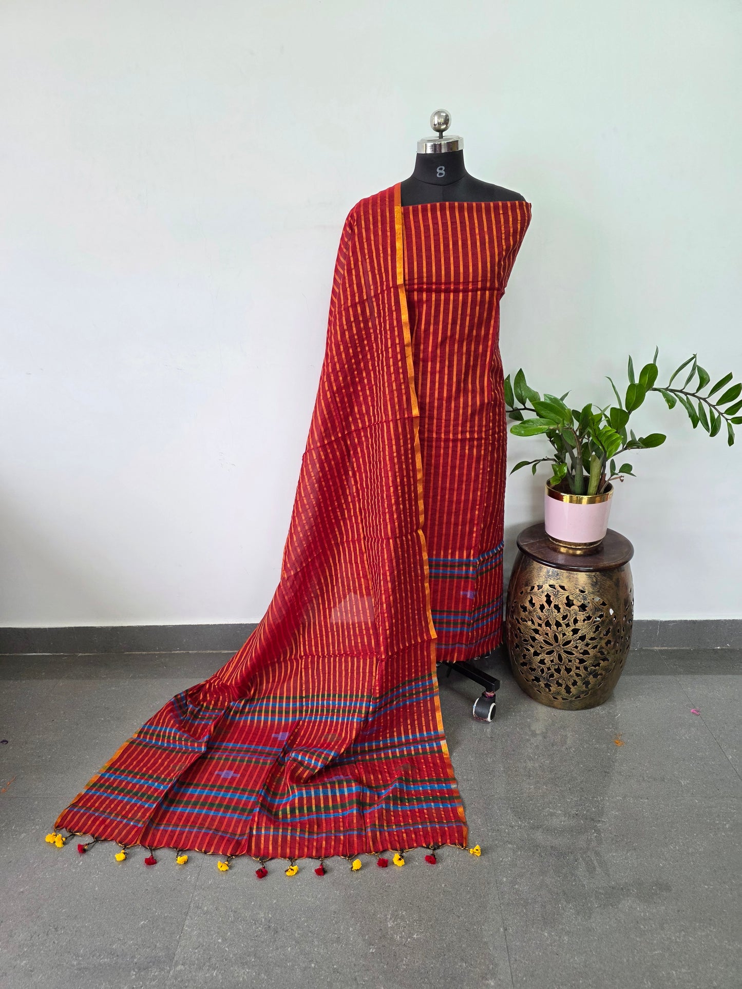 Premium mul khadi zari lines salwar set - MUL291