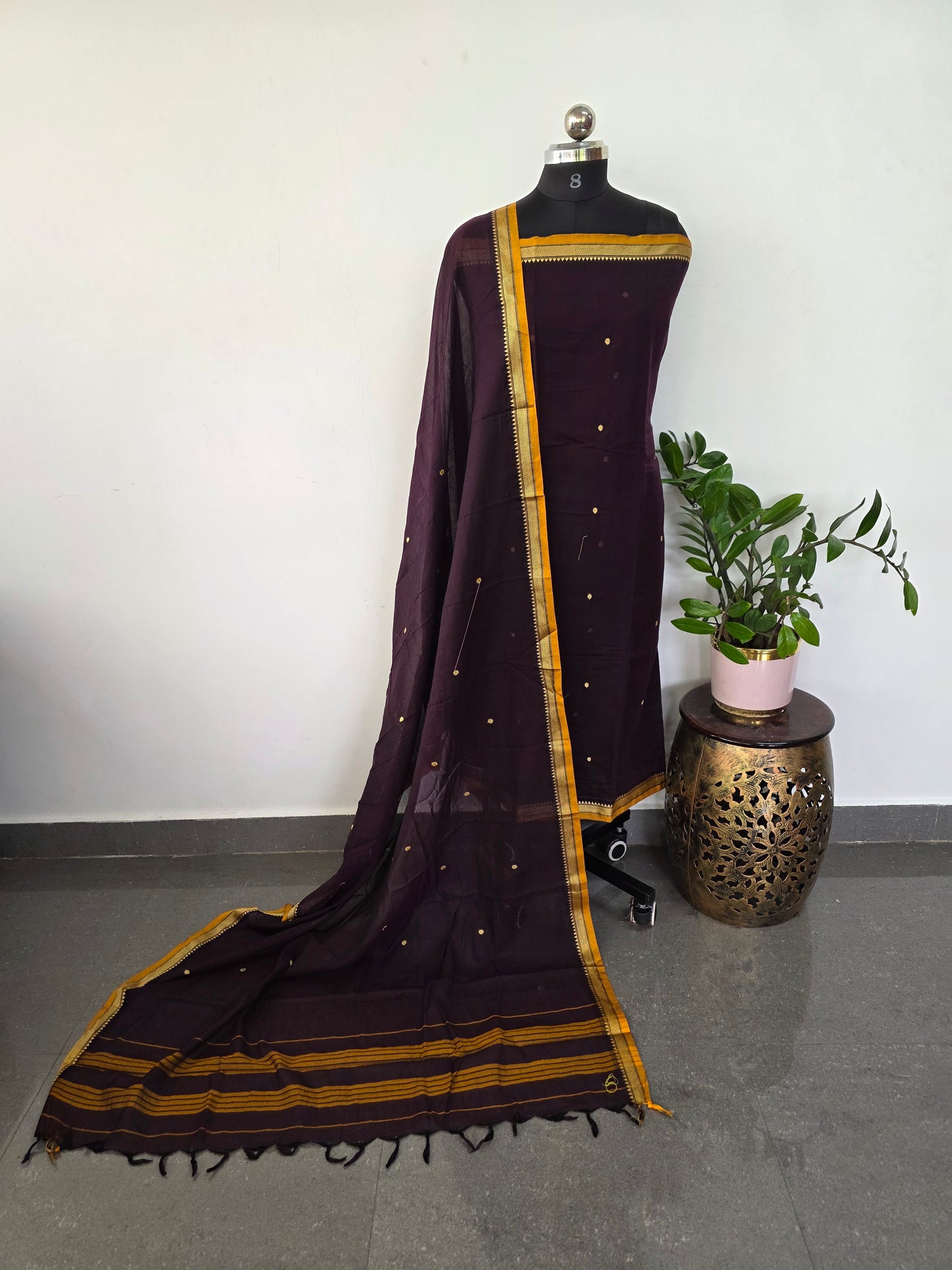 Mercerised narayanapet salwar set with embroidery work (4.5 meters)- NA379