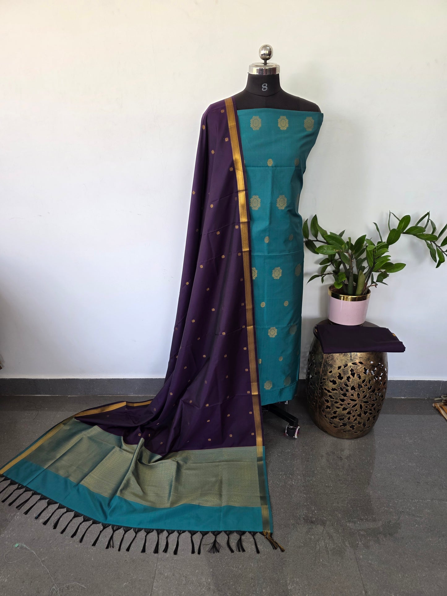 Kanchivaram semi softsilk salwar set - KS31