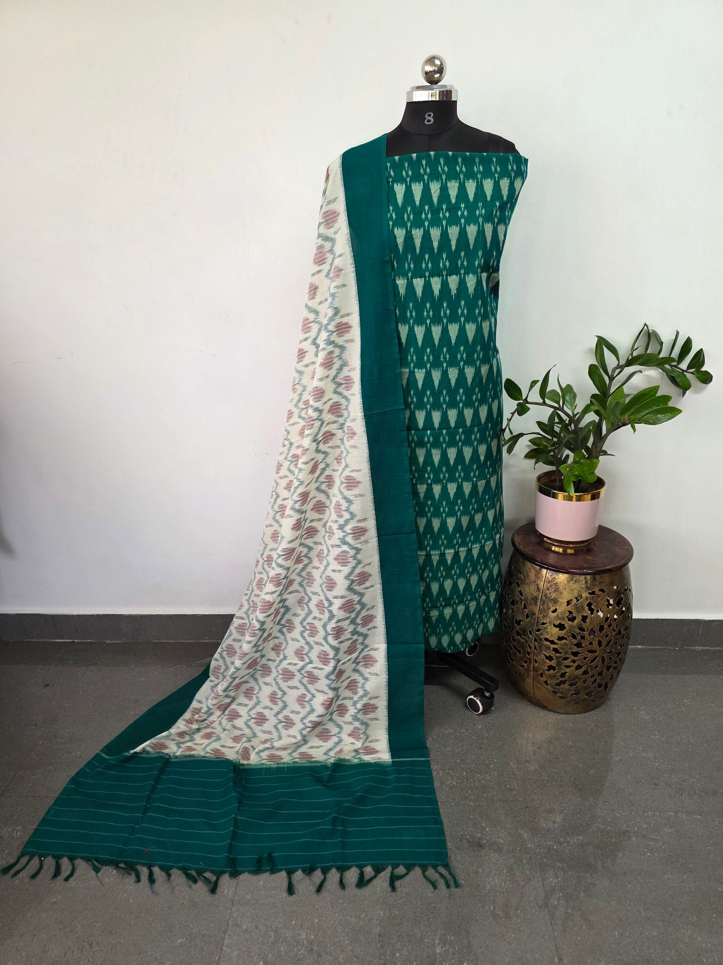 Handloom Mercerised ikkat cotton salwar set - KK191