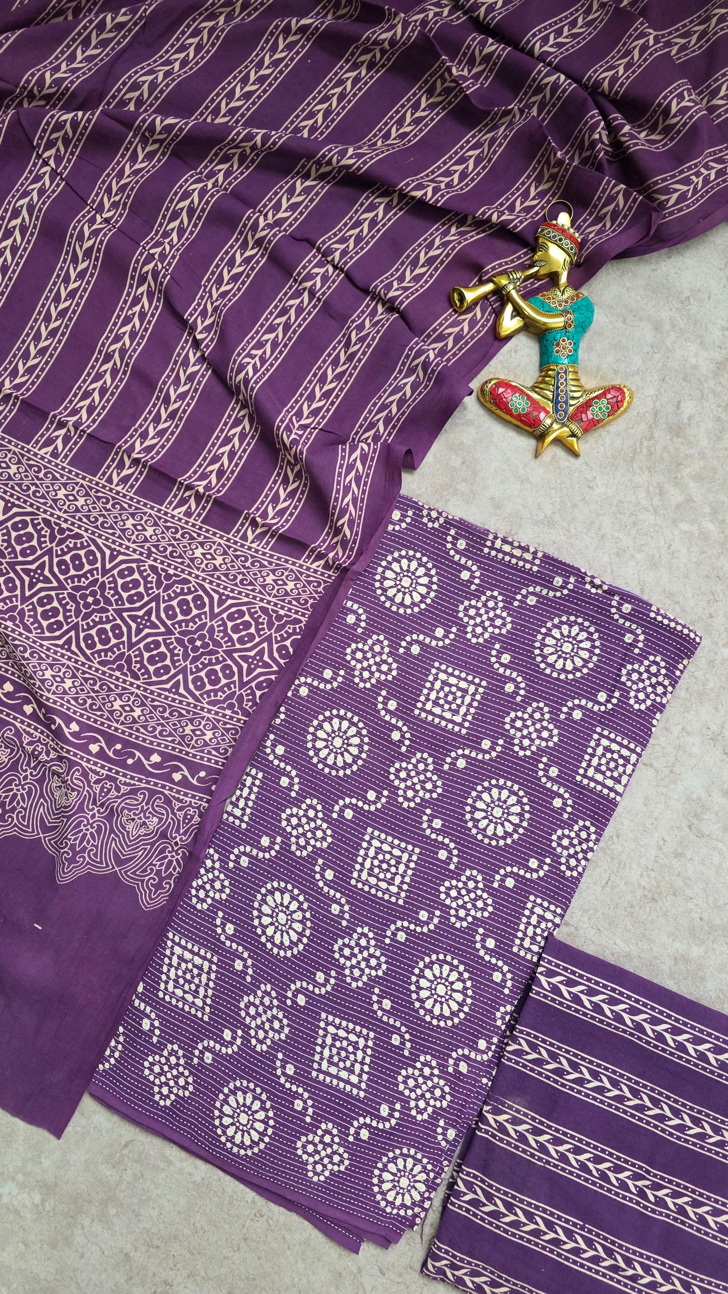 Heavy kantha Ajrakh cotton set - VC112