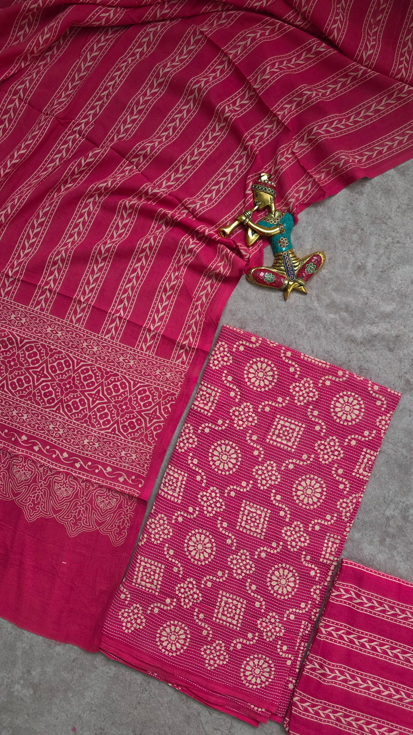 Heavy kantha Ajrakh cotton set - VC110