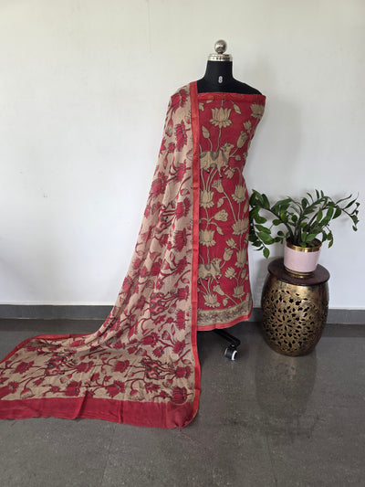 Handcrafted Kota kalamkari set (2 pc set )-AK465