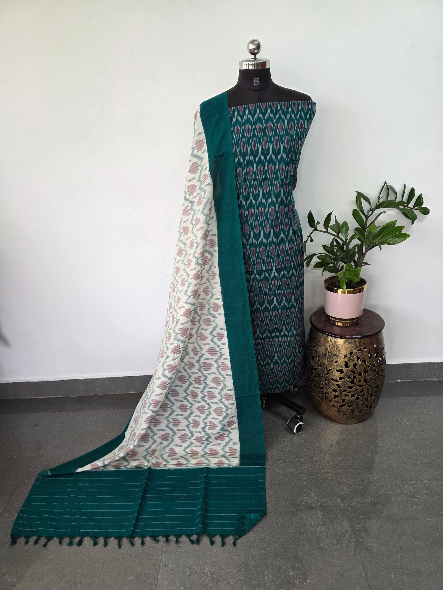 Handloom Mercerised ikkat cotton salwar set - KK202
