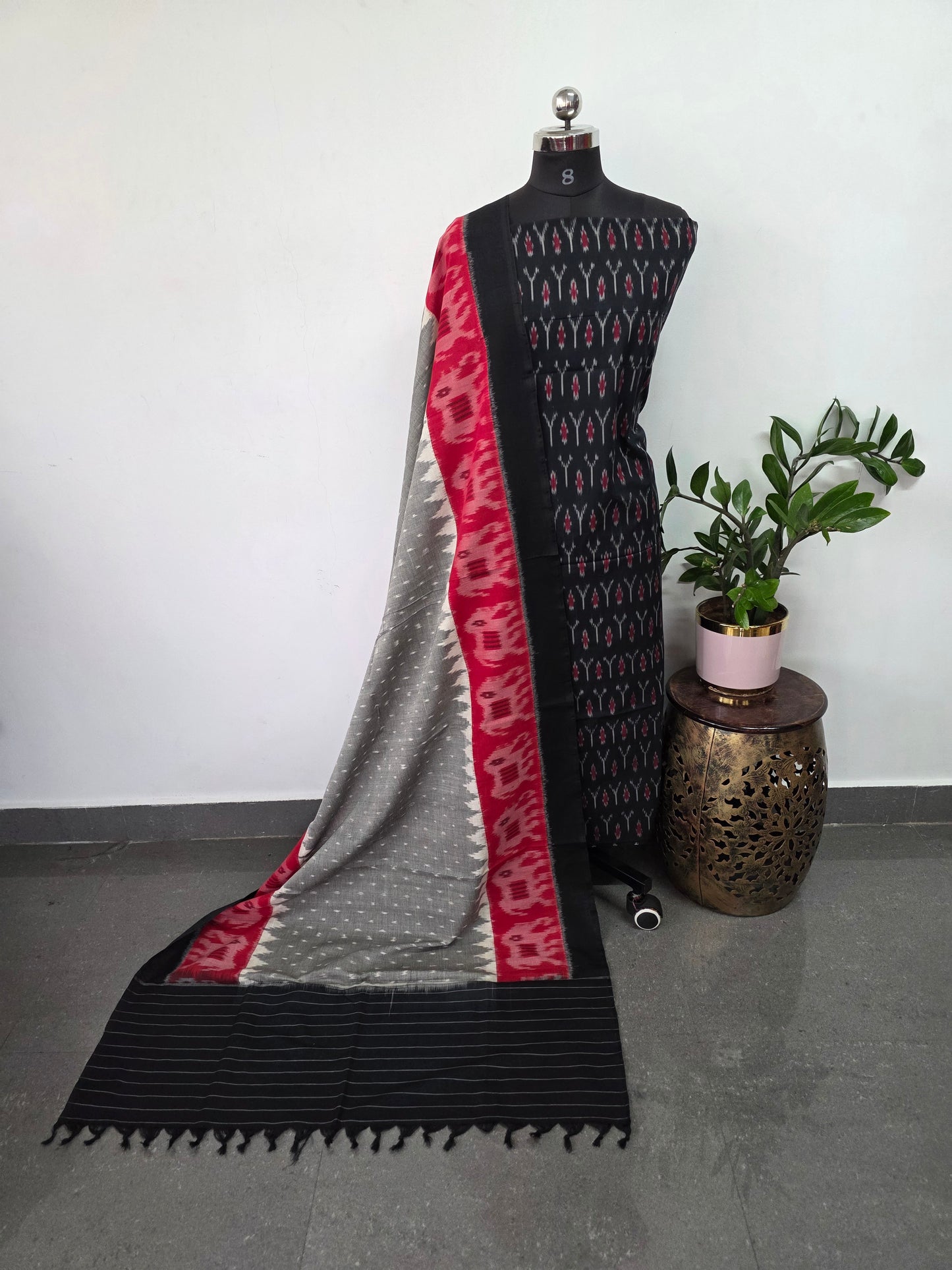 Handloom Mercerised ikkat cotton salwar set - KK186