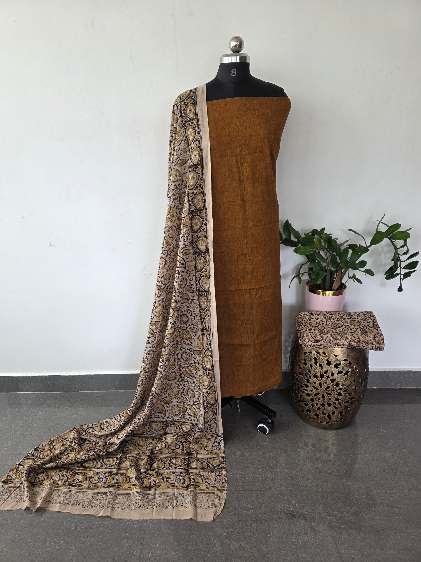Handblock kalamkari cotton set - AK430