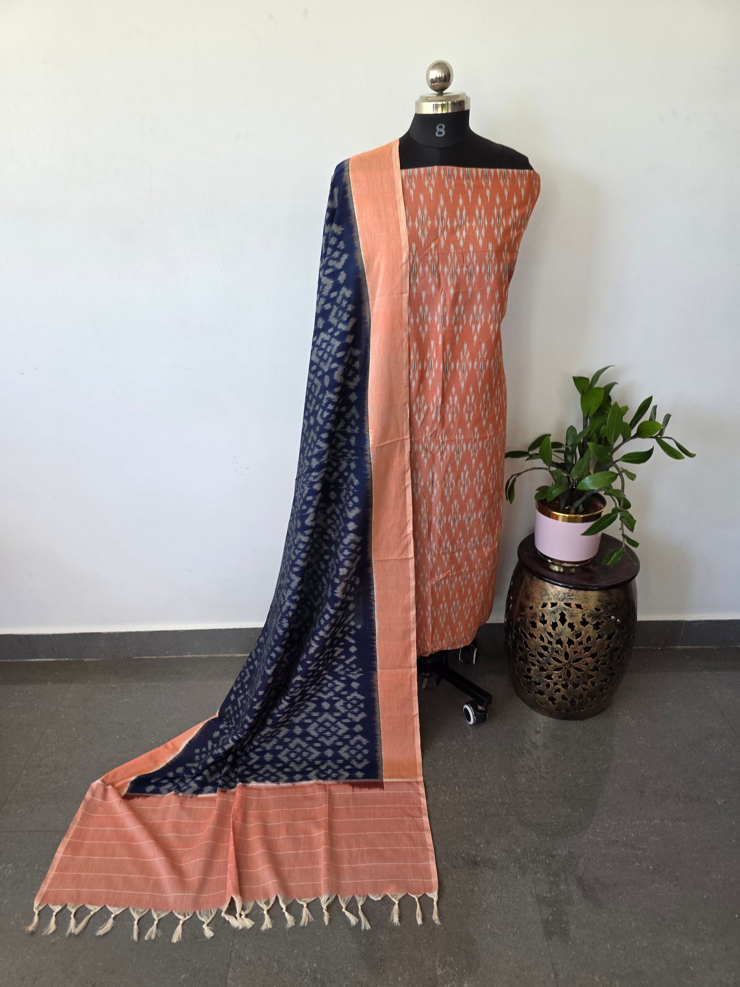 Handloom Mercerised ikkat cotton salwar set - KK118