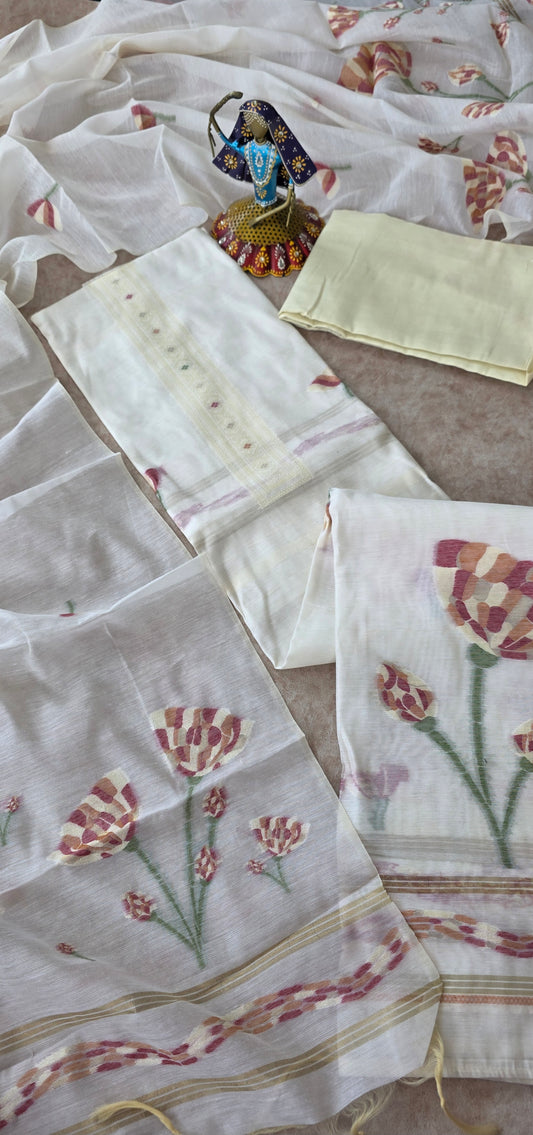 Premium jamdhani silk cotton set - PJ5