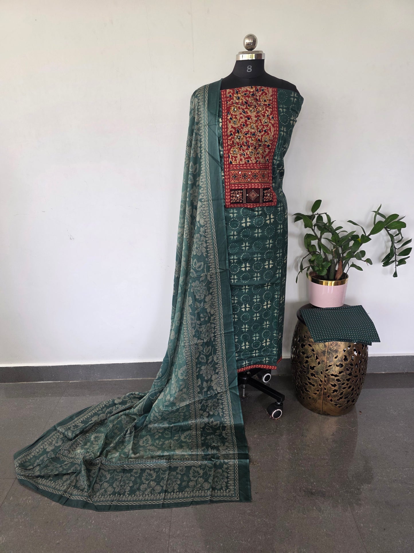 Premium cotton with kalamkari yoke set-SA15