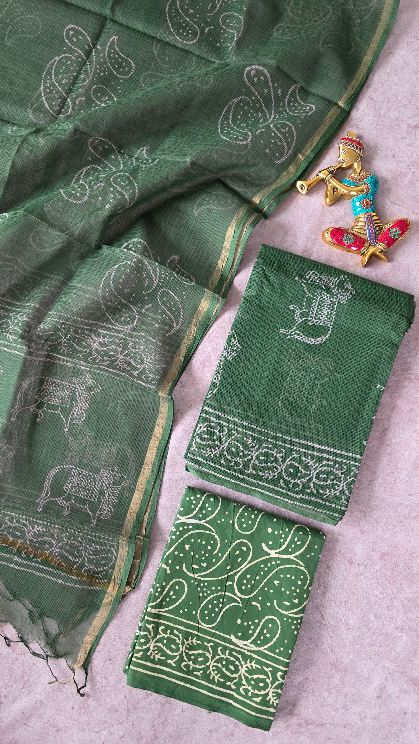Handblock Jaipuri Kota doria set - JA723