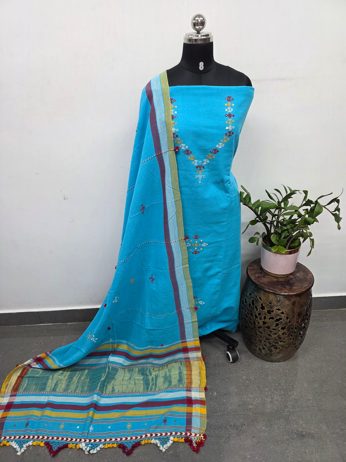 Kala cotton Handloom bhujodi cotton suit -HZ295