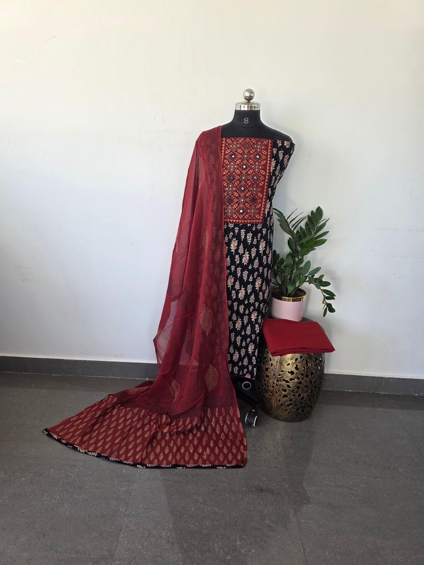 Premium ajrakh cotton set - 2