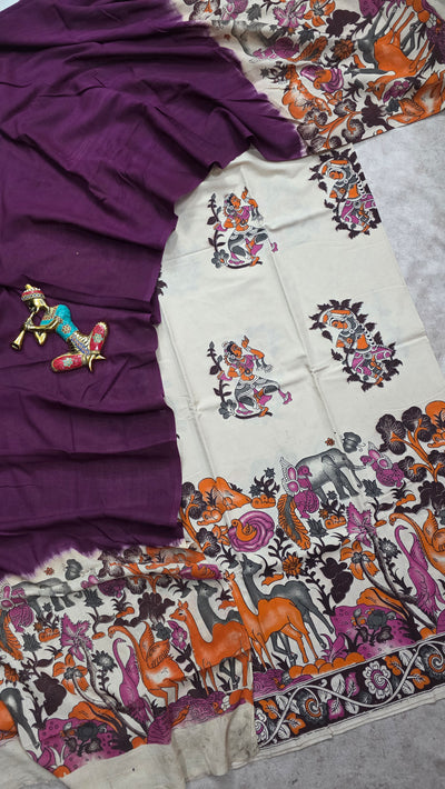 Penkalamkari- inspired kalamkari cotton set - RV147