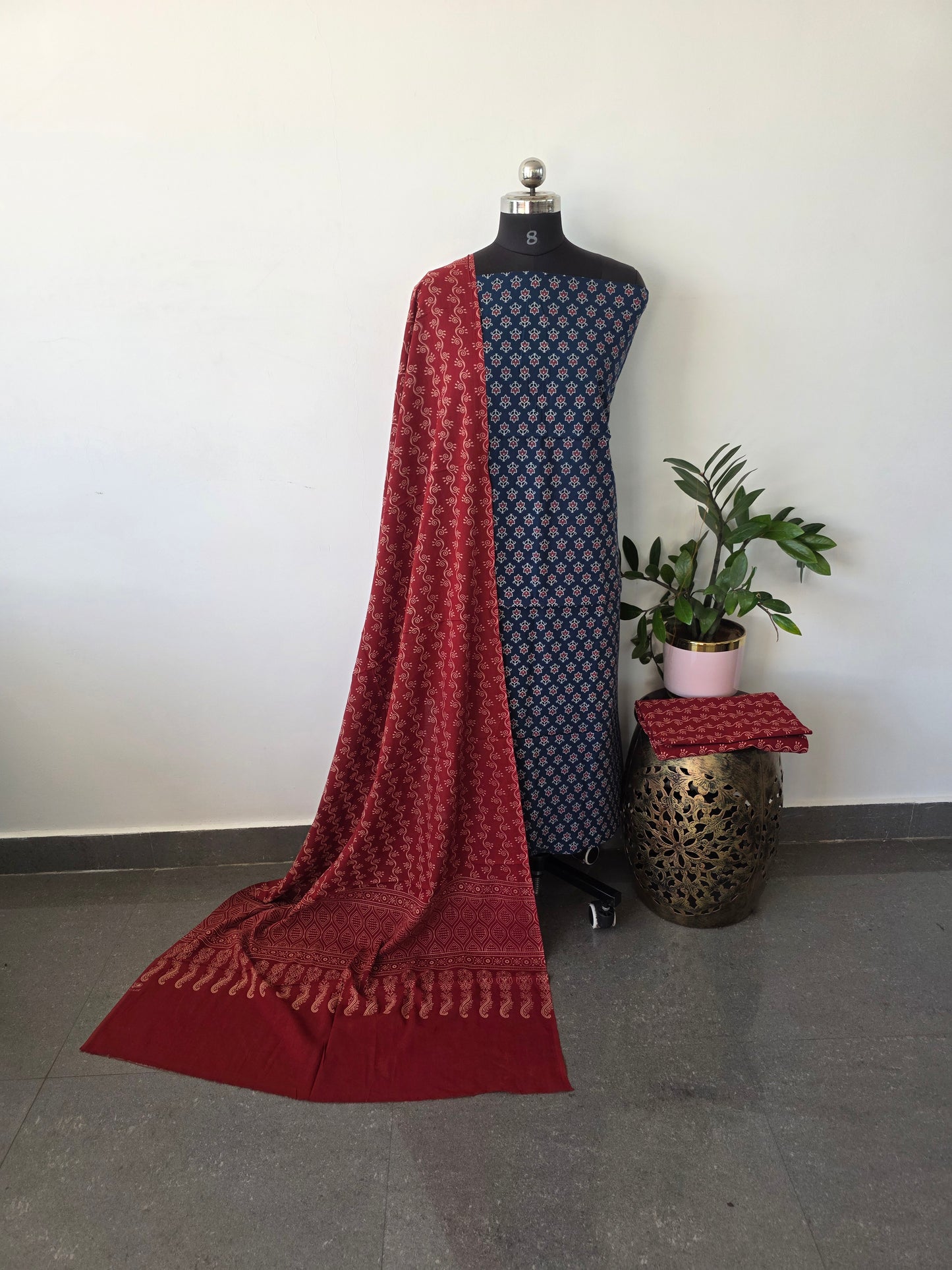 Heavy ajrakh cotton set - Gu4