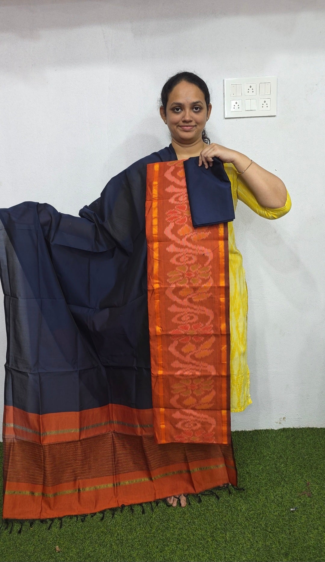 Pochampally sico set with ikkat damn -WW571