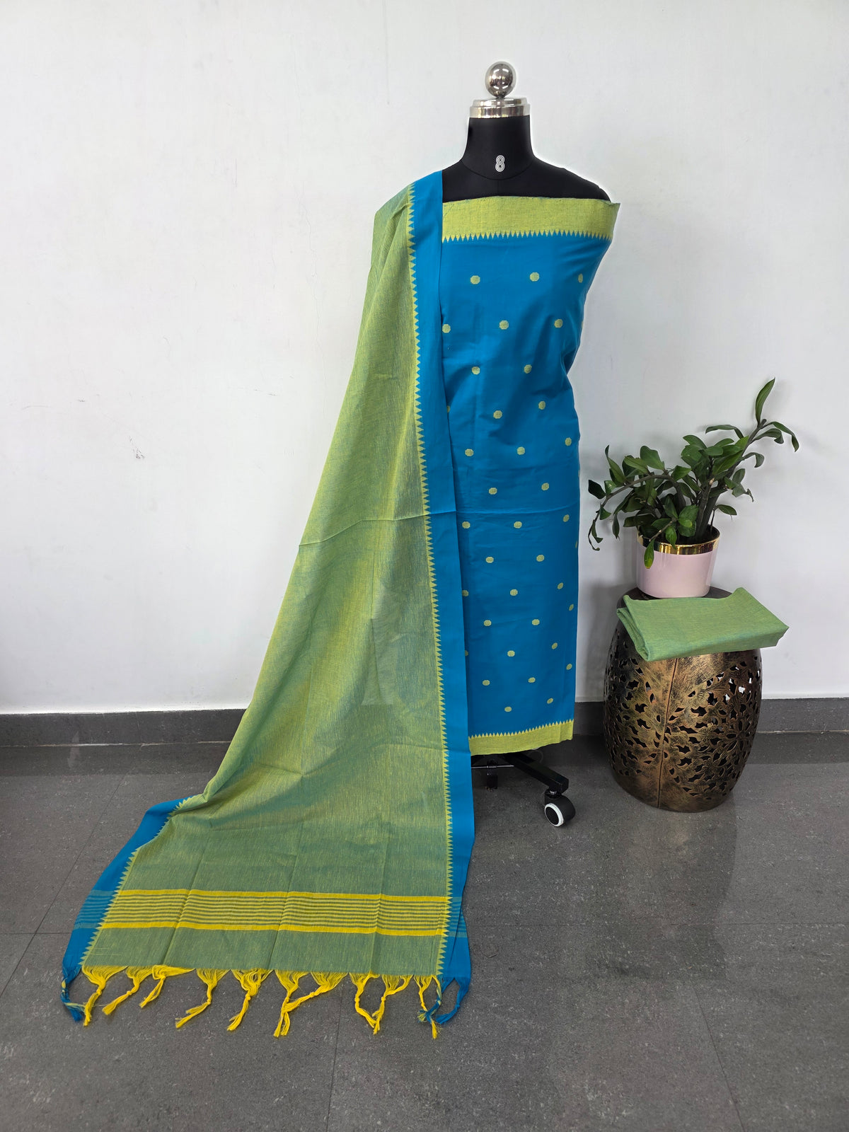 Temple border coin butta south cotton set - HA190