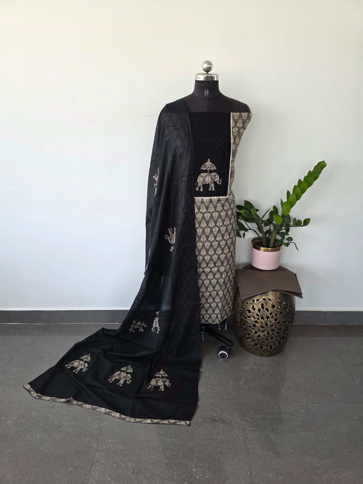 Pure cotton with appliqué work -VC49