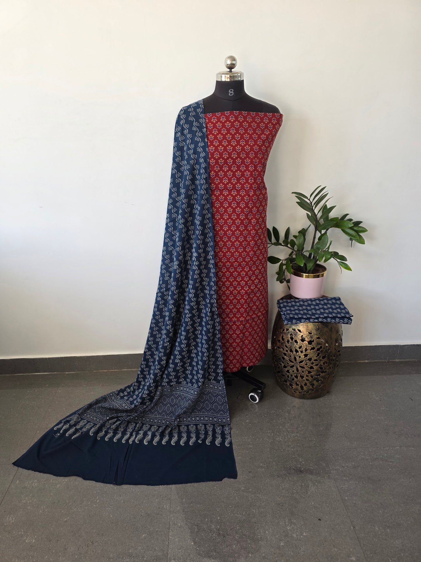 Heavy ajrakh cotton set - Gu2