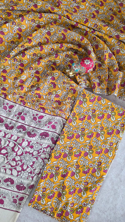 Authentic pure kalamkari cotton set (2 pc set) - AK264