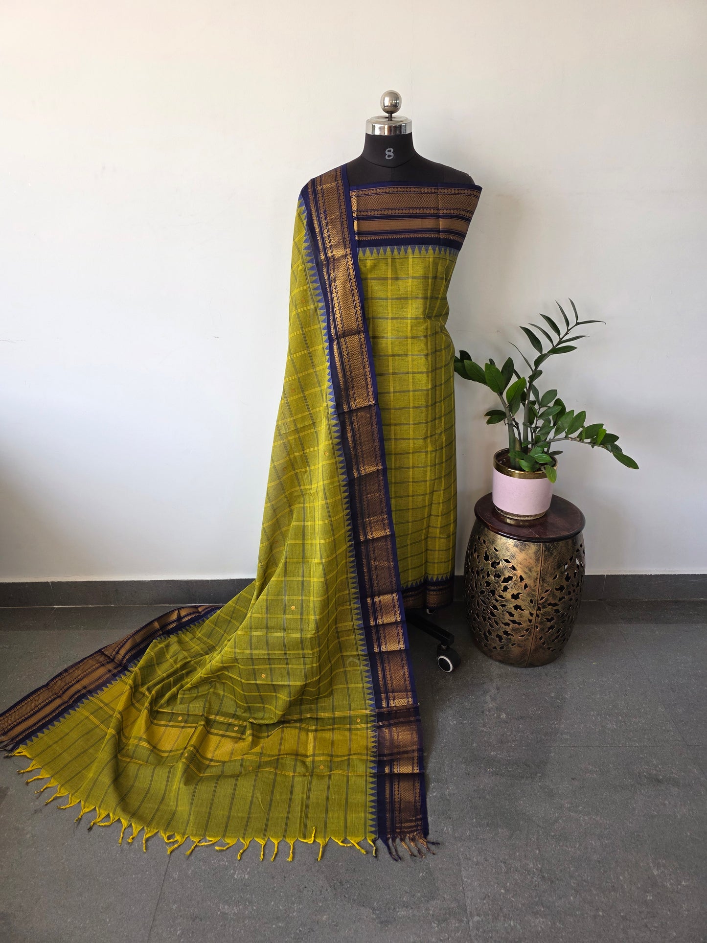 Premium checked butta chettinadu cotton salwar set - CK32