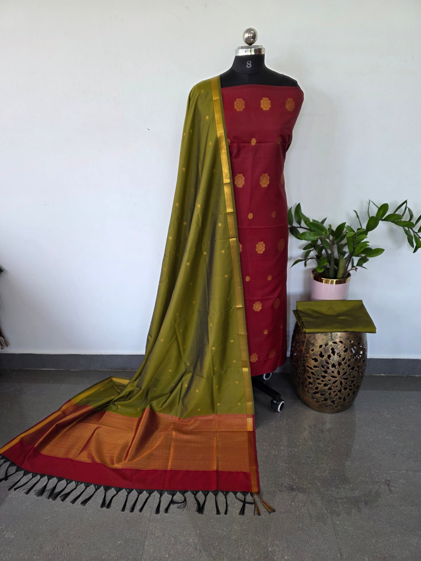 Kanchivaram semi softsilk salwar set - KS36
