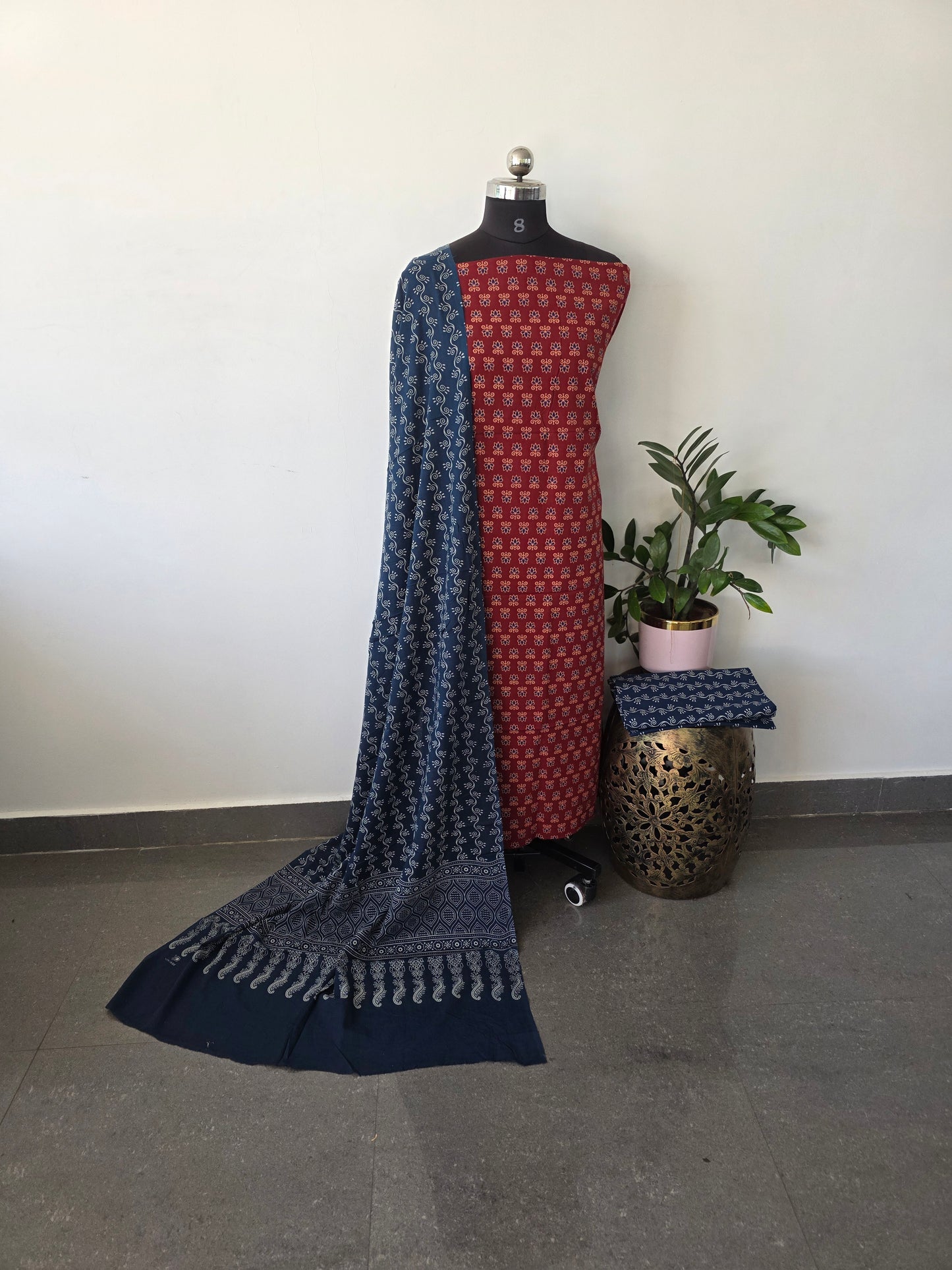 Heavy ajrakh cotton set - Gu5